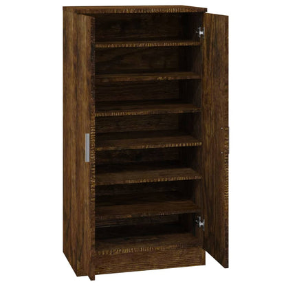 Skoskap Skohylle Skobenk Røkt Eik 55x35x108 cm