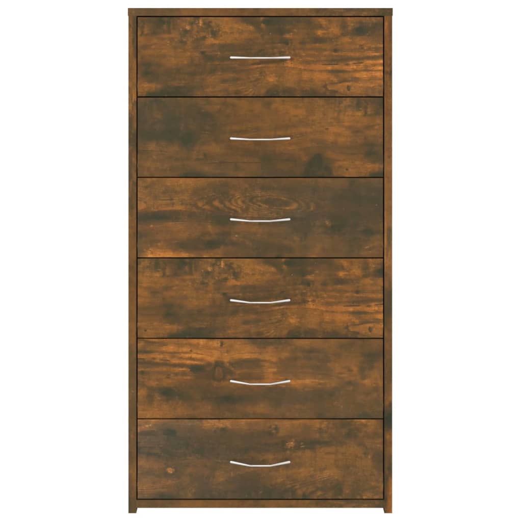 Kommode Røkt Eik med 6 skuffer 50x34x96 cm