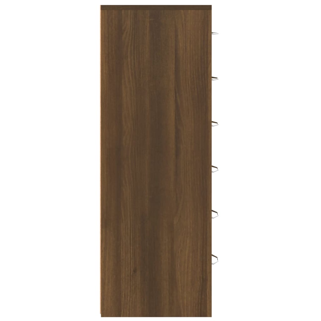 Kommode Brun Eik med 6 skuffer 50x34x96 cm