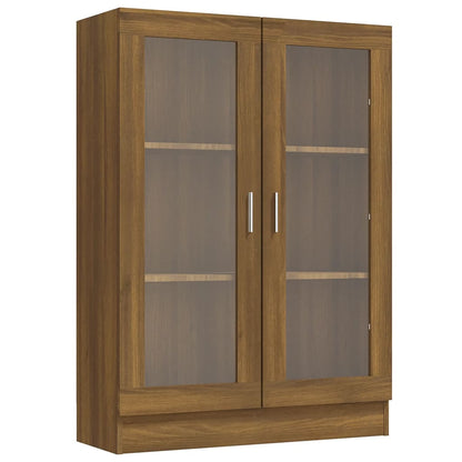 Vitrineskap Brun Eik 82,5x30,5x115 cm