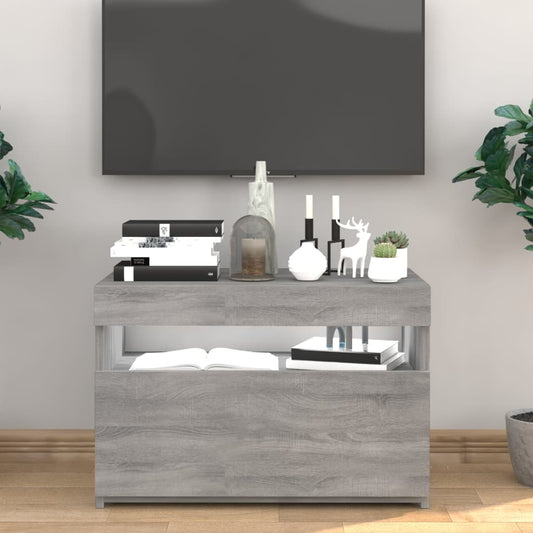 TV-Møbel Sonoma Grå Tv-benk med LED-lys 60x35x40 cm