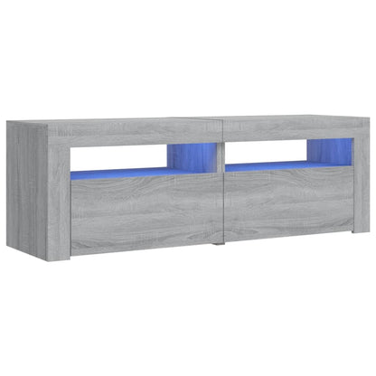 TV-Møbel Sonoma Grå TV-benk med LED-lys 120x35x40 cm