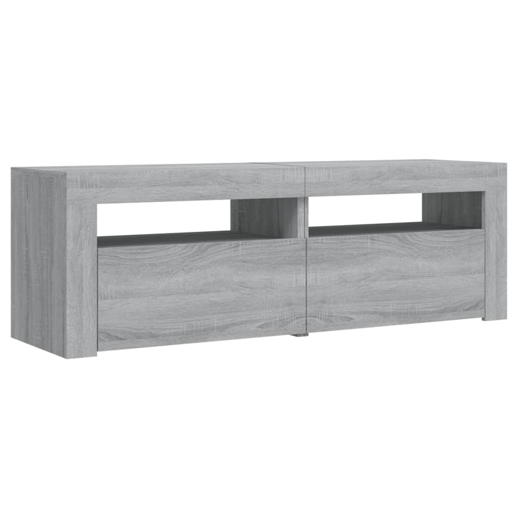 TV-Møbel Sonoma Grå TV-benk med LED-lys 120x35x40 cm