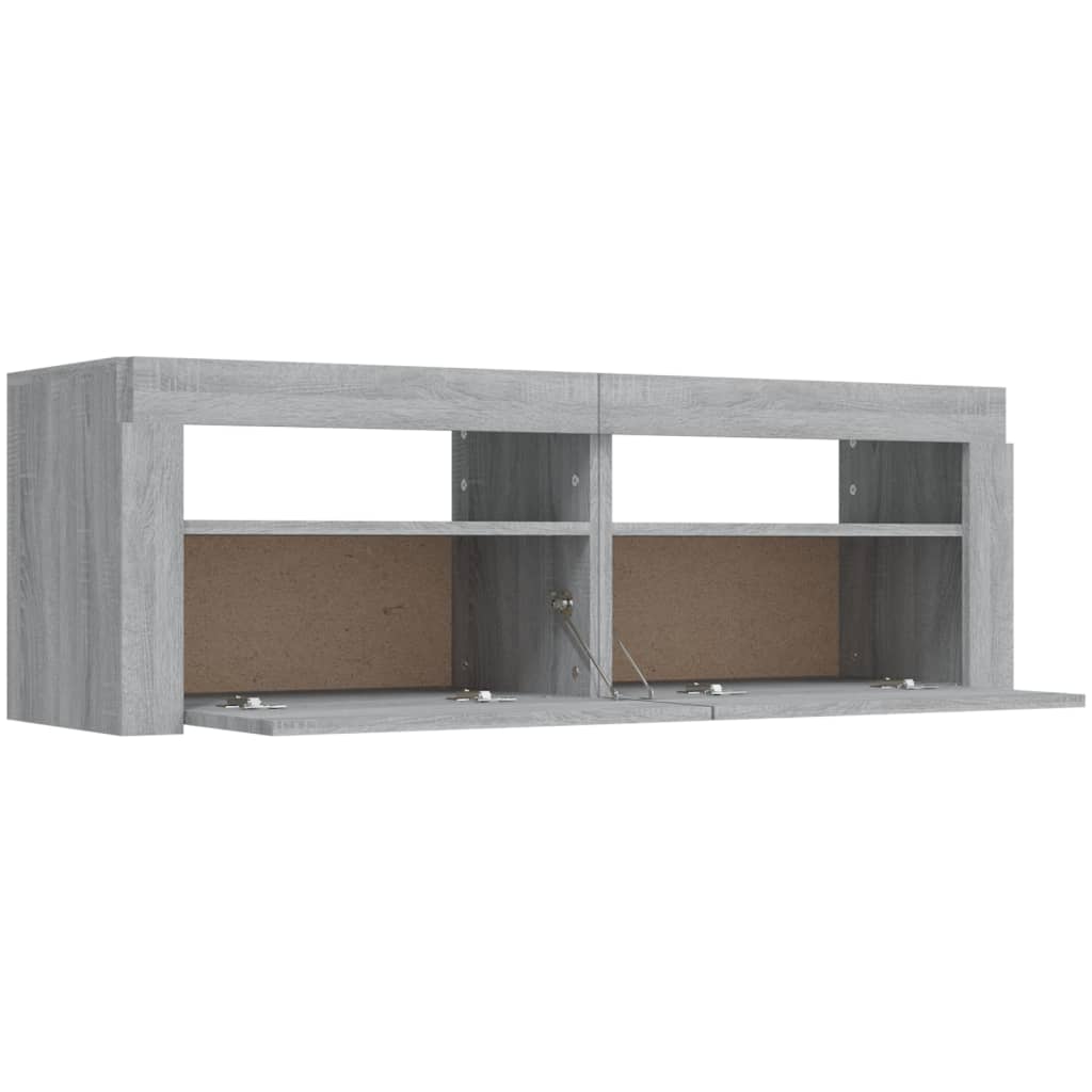 TV-Møbel Sonoma Grå TV-benk med LED-lys 120x35x40 cm