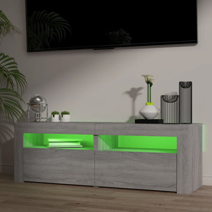 TV-Møbel Sonoma Grå TV-benk med LED-lys 120x35x40 cm