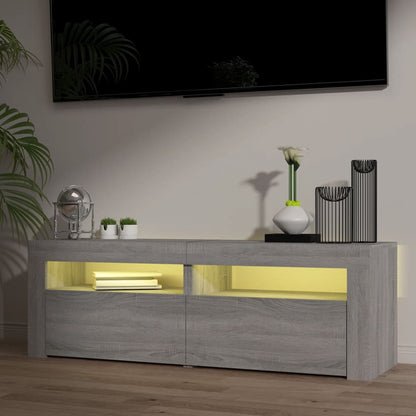 TV-Møbel Sonoma Grå TV-benk med LED-lys 120x35x40 cm