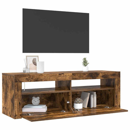 TV-Møbel Røkt Eik TV-benk med LED-lys 120x35x40 cm