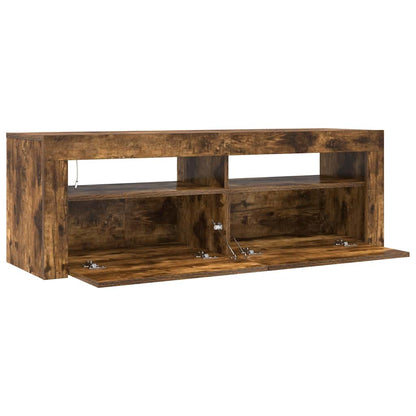 TV-Møbel Røkt Eik TV-benk med LED-lys 120x35x40 cm