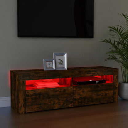 TV-Møbel Røkt Eik TV-benk med LED-lys 120x35x40 cm