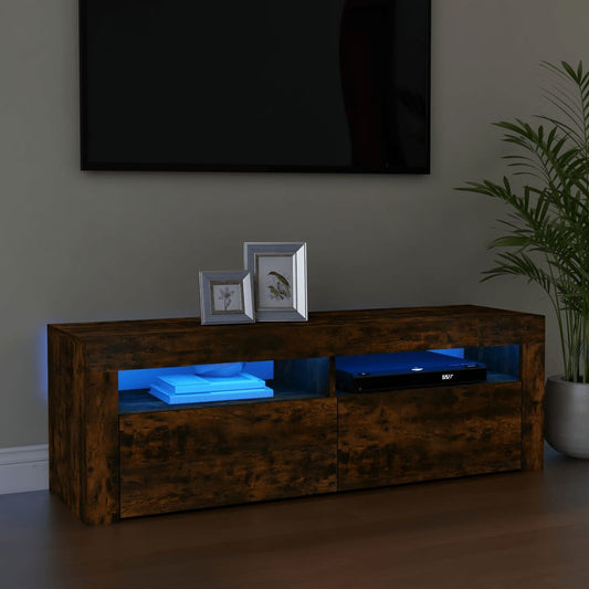 TV-Møbel Røkt Eik TV-benk med LED-lys 120x35x40 cm