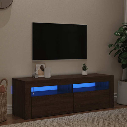 TV-Møbel Brun Eik TV-benk med LED-lys 120x35x40 cm
