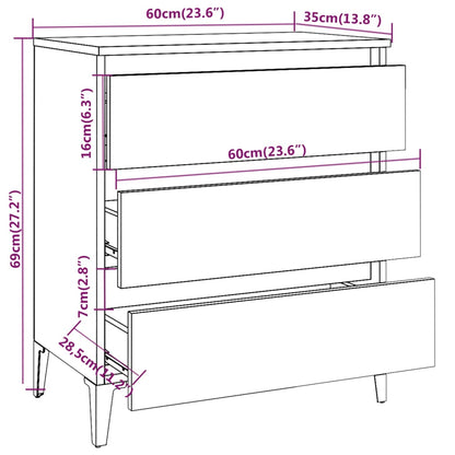 Kommode Brun Eik 60x35x69 cm