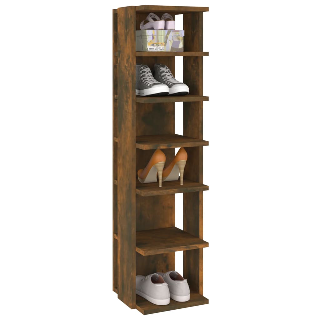 Skoskap Skohylle Skobenk Røkt Eik 27,5x27x102 cm