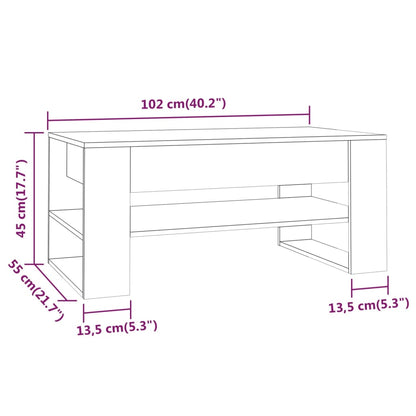 Salongbord Sofabord Hvit 102x55x45 cm