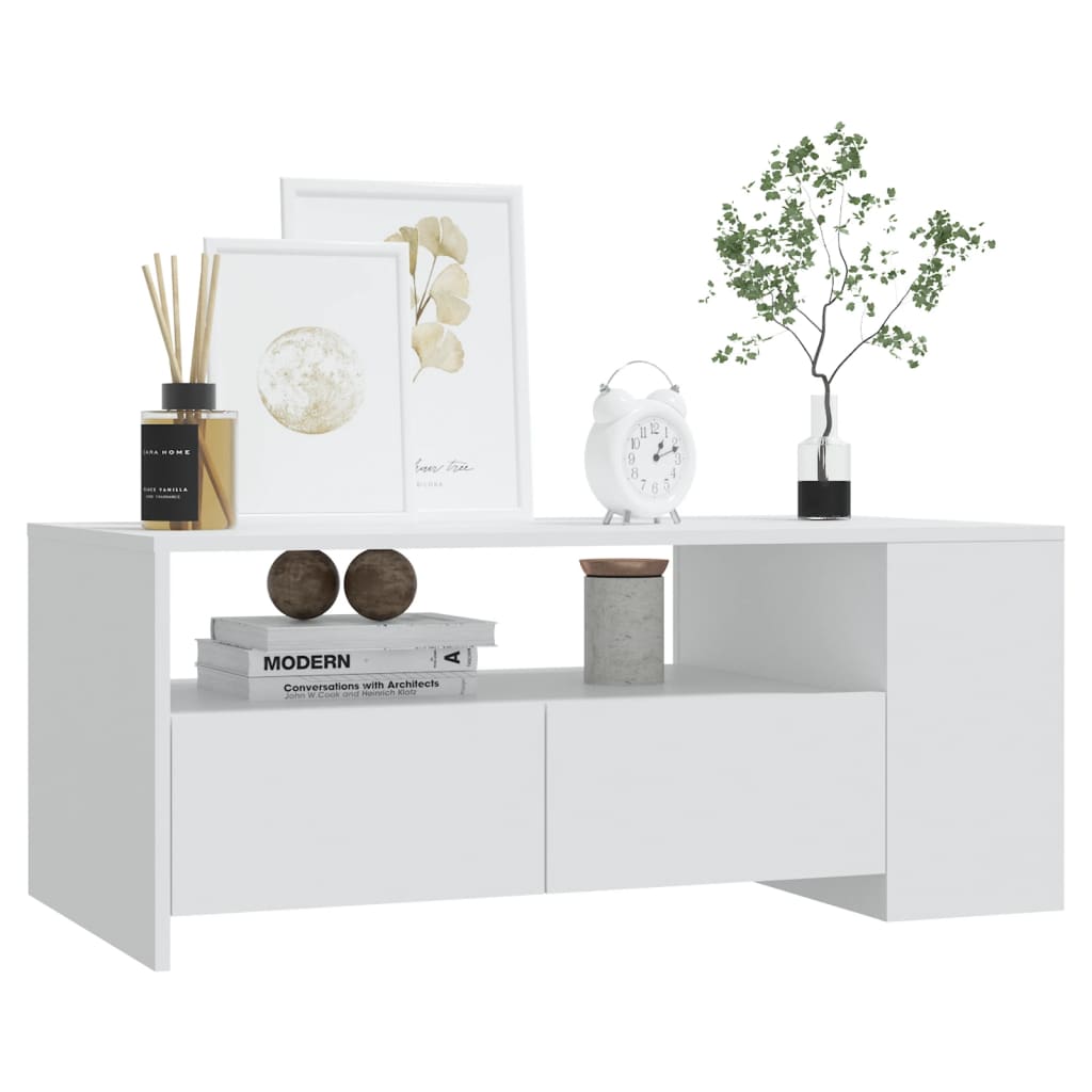 Salongbord Sofabord Hvit 102x55x42 cm