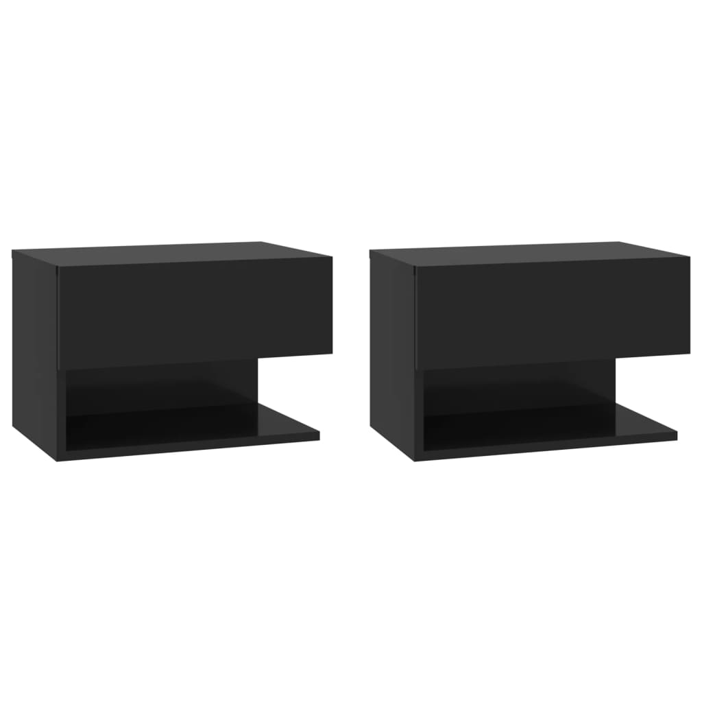 Vegghengte nattbord 2 stk svart
