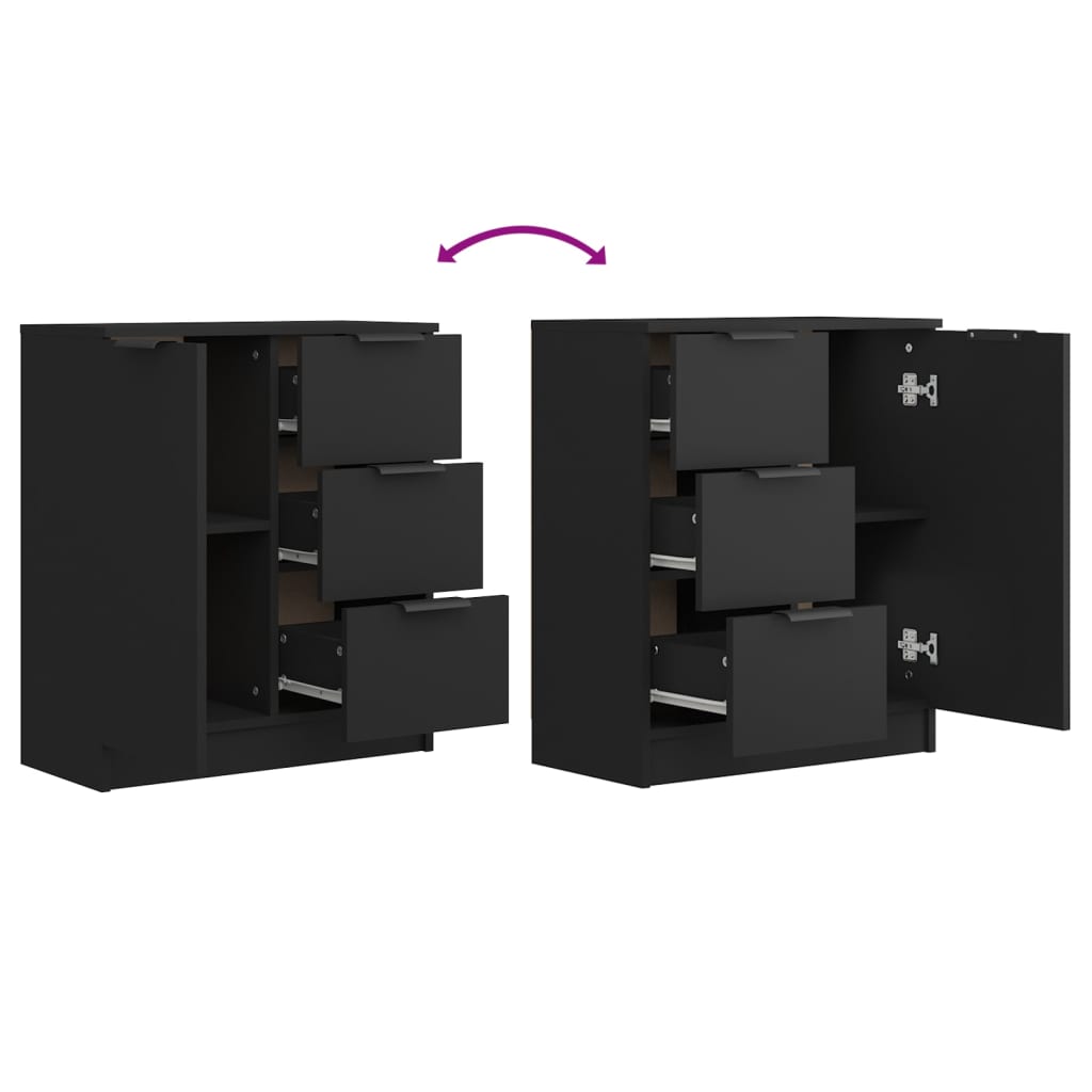 Sidebord Svart 60x30x70 cm