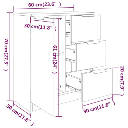 Sidebord Svart 60x30x70 cm