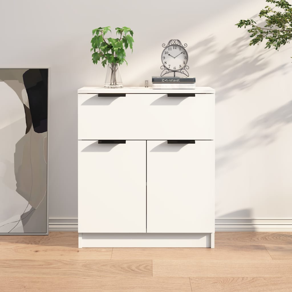Skjenk hvit 60x30x70 cm konstruert tre