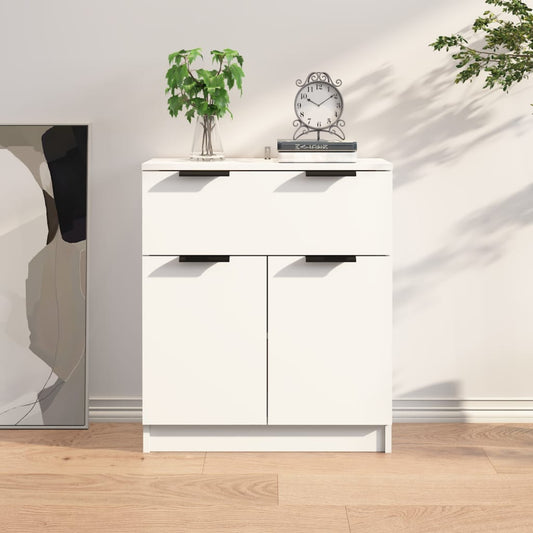 Skjenk hvit 60x30x70 cm konstruert tre