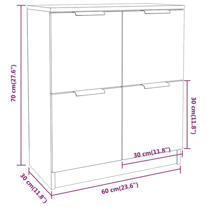 Sidebord Svart 60x30x70 cm