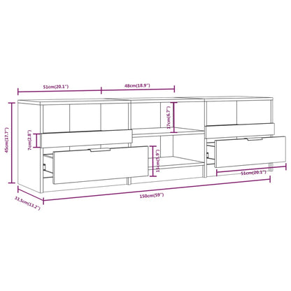 TV-Møbel Hvit TV-benk 150x33,5x45 cm