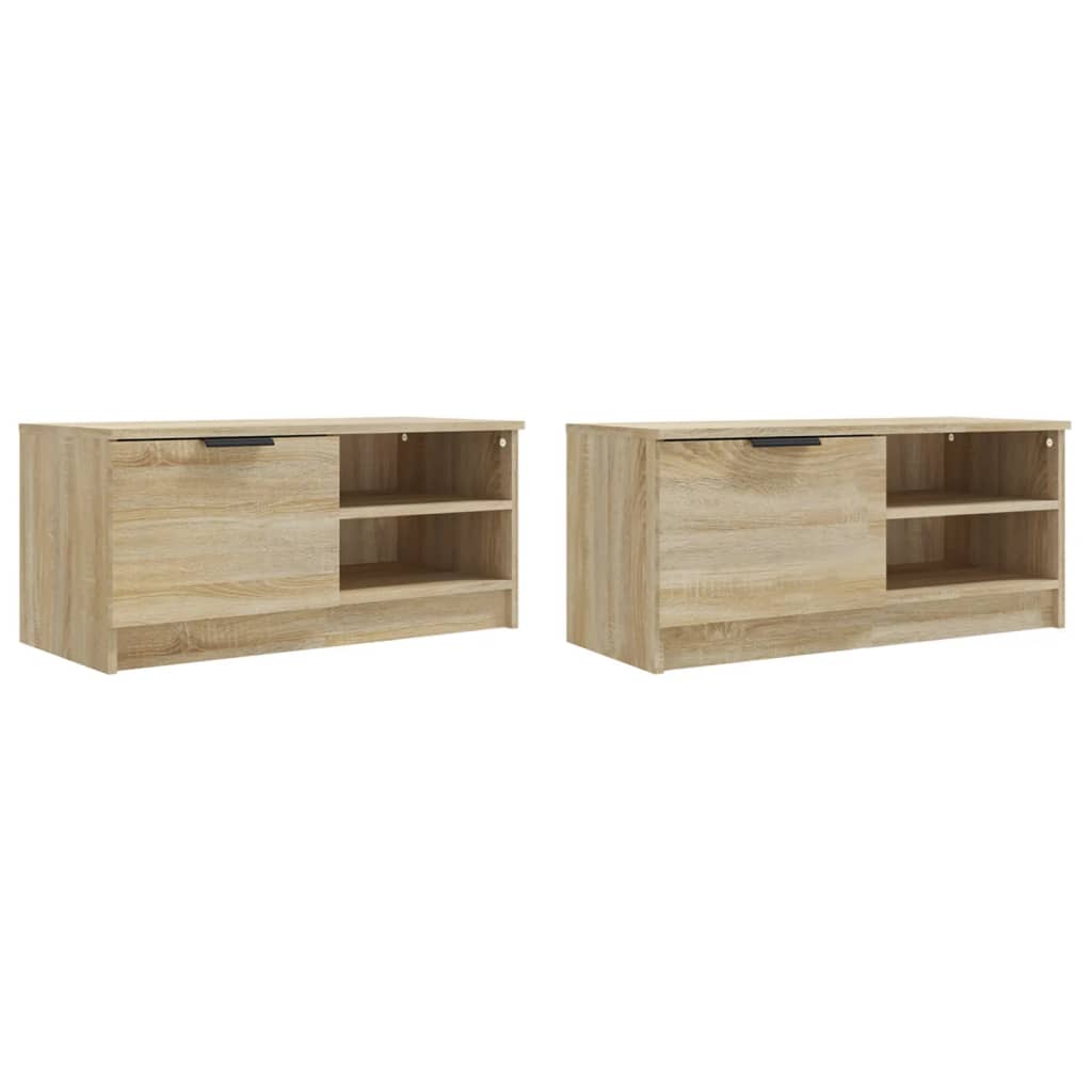 TV-Møbel Sonoma Eik Tv-benker 2 stk 80x35x36,5 cm