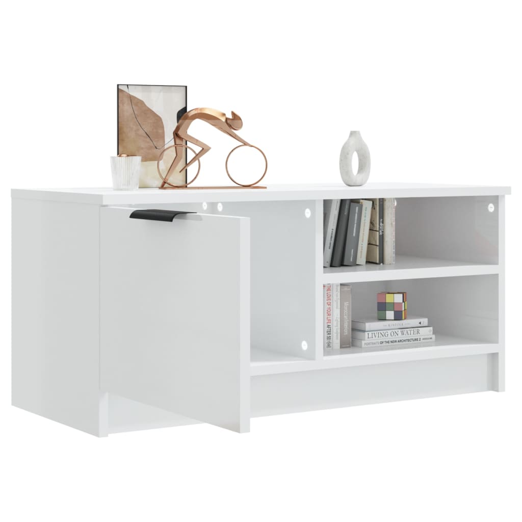 TV-Møbel Høyglans Hvit Tv-benk 80x35x36,5 cm