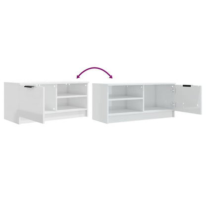 TV-Møbel Høyglans Hvit Tv-benk 80x35x36,5 cm