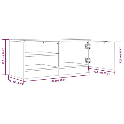 TV-Møbel Høyglans Hvit Tv-benk 80x35x36,5 cm