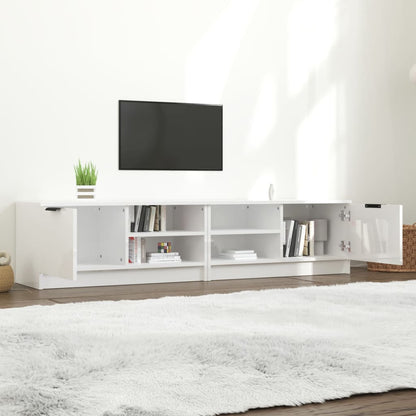 TV-Møbel Høyglans Hvit Tv-benker 2 stk 80x35x36,5 cm