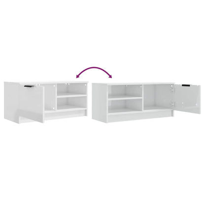 TV-Møbel Høyglans Hvit Tv-benker 2 stk 80x35x36,5 cm