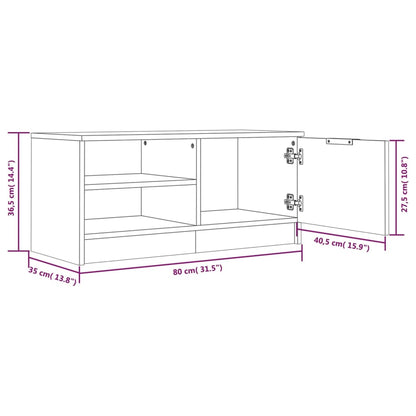 TV-Møbel Høyglans Hvit Tv-benker 2 stk 80x35x36,5 cm
