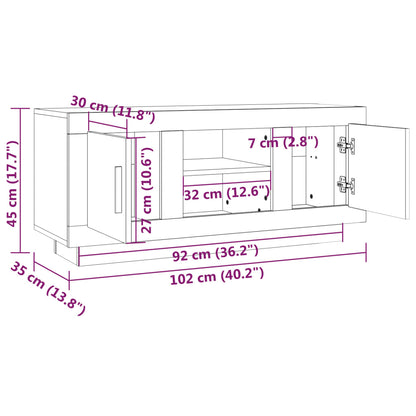 TV-Møbel Hvit TV-benk 102x35x45 cm