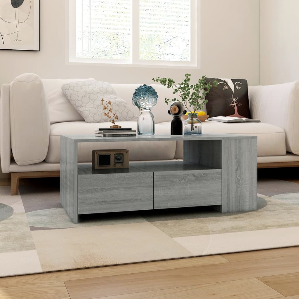 Salongbord Sofabord Sonoma Grå 102x55x42 cm