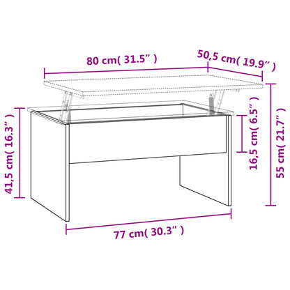 Salongbord Sofabord Hvit 80x50,5x41,5 cm