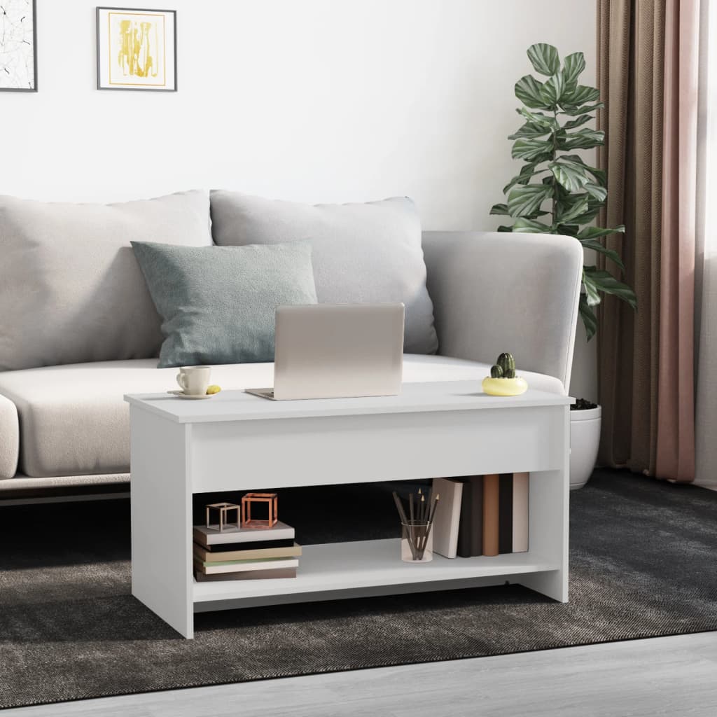 Salongbord Sofabord Hvit 102x50x52,5 cm