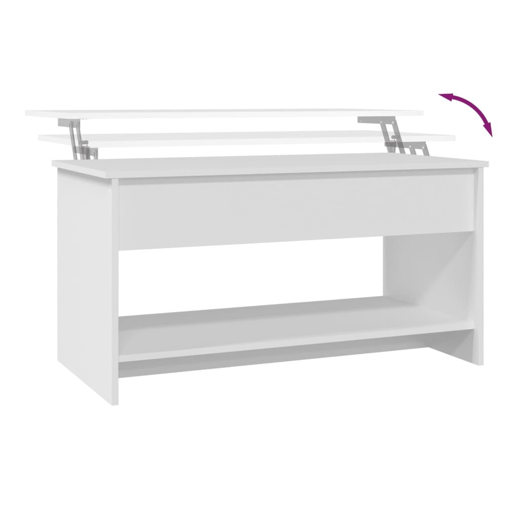 Salongbord Sofabord Hvit 102x50x52,5 cm