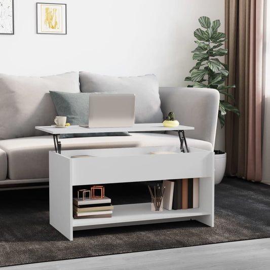 Salongbord Sofabord Hvit 102x50x52,5 cm