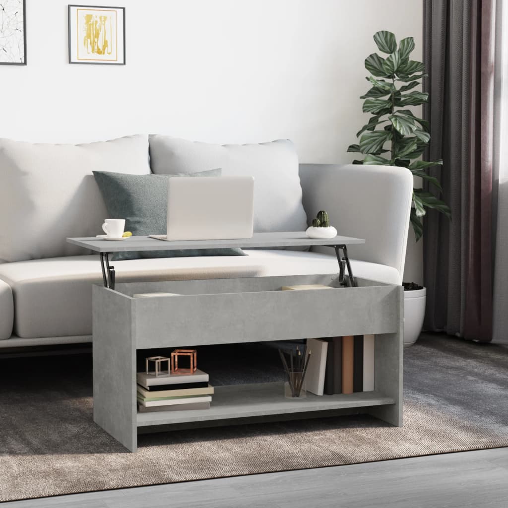 Salongbord Sofabord Betonggrå 102x50x52,5 cm
