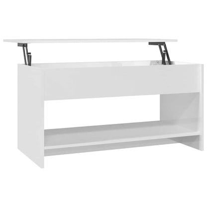 Salongbord Sofabord Høyglans Hvit 102x50x52,5 cm