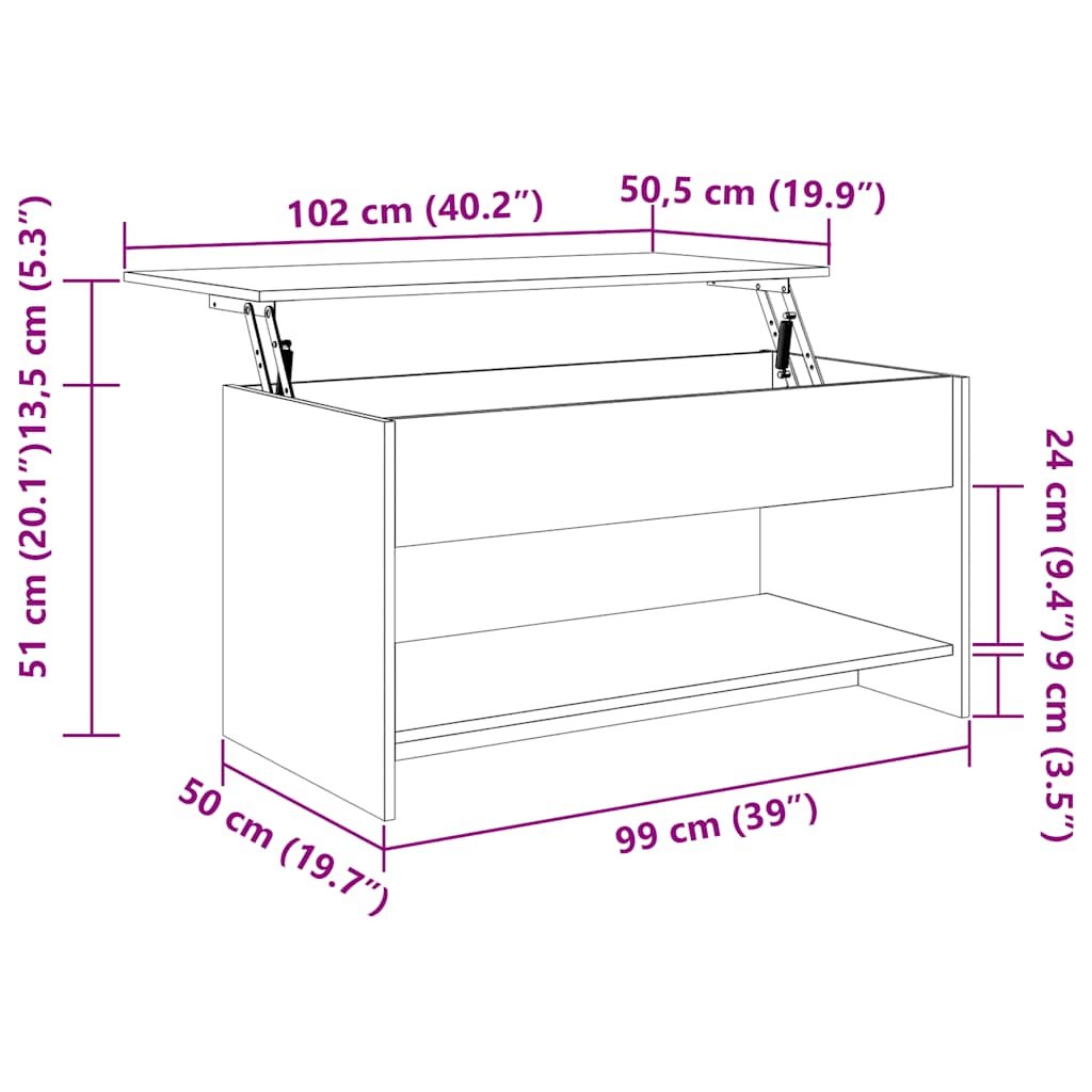 Salongbord Sofabord Høyglans Hvit 102x50x52,5 cm