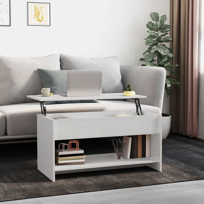 Salongbord Sofabord Høyglans Hvit 102x50x52,5 cm