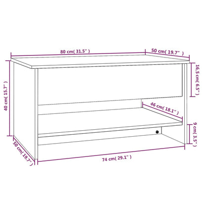 Salongbord Sofabord Hvit 80x50x40 cm