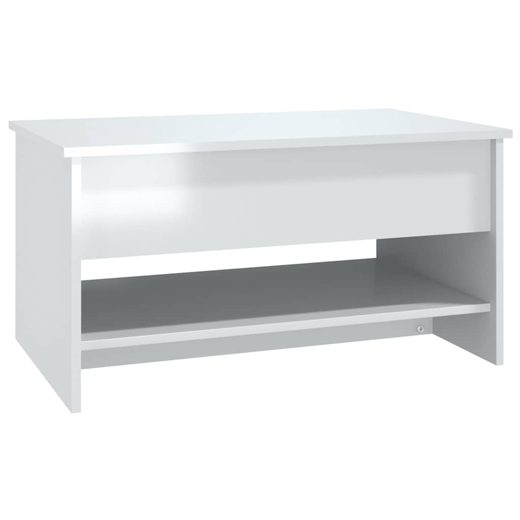 Salongbord Sofabord Høyglans Hvit 80x50x40 cm