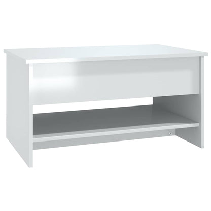 Salongbord Sofabord Høyglans Hvit 80x50x40 cm