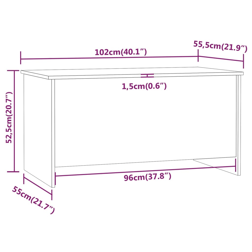 Salongbord Sofabord Betonggrå 102x55,5x52,5 cm