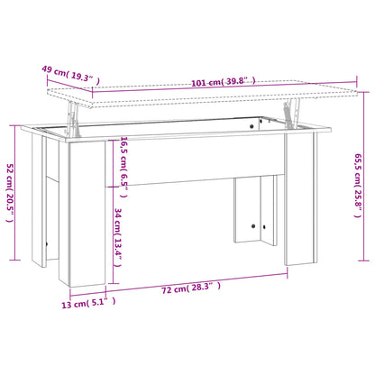 Salongbord Sofabord Sonoma Eik 101x49x52 cm