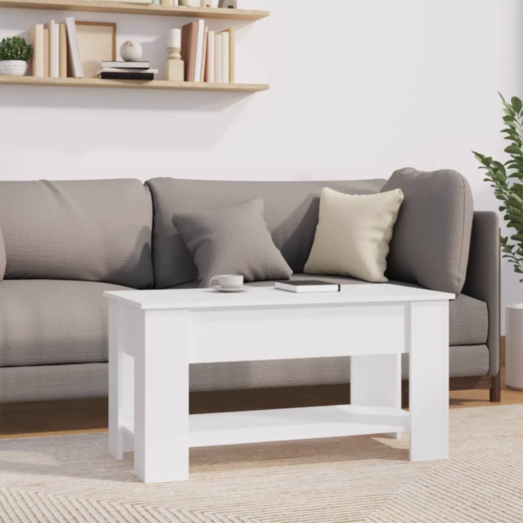 Salongbord Sofabord Hvitt 101x49x52 cm