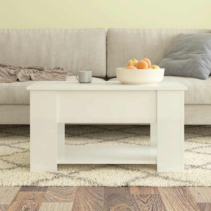 Salongbord høyglans hvit 79x49x41 cm konstruert tre